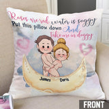 Roses Are Red Water Is Soggy - Personalized Couple Throw Pillow