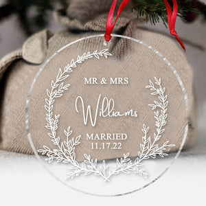 Our First Christmas As Mr & Mrs - Personalized Husband And Wife Ornament