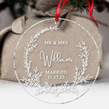 Our First Christmas As Mr & Mrs - Personalized Husband And Wife Ornament