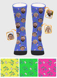 Custom Face Party Pattern - Personalized Step Dad Socks