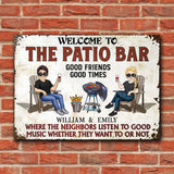 Welcome To The Patio Bar - Personalized Backyard Rectangle Metal Sign