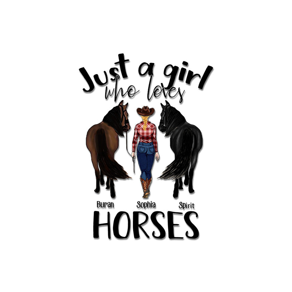 Just A Girl Who Loves Horses - Personalized Horse Decal Full
