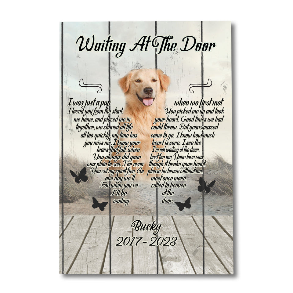 Waiting At The Door - Personalized Dog Canvas And Poster