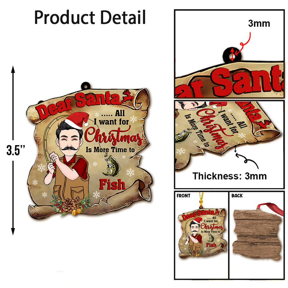 Dear Santa - Personalized Fishing Ornament