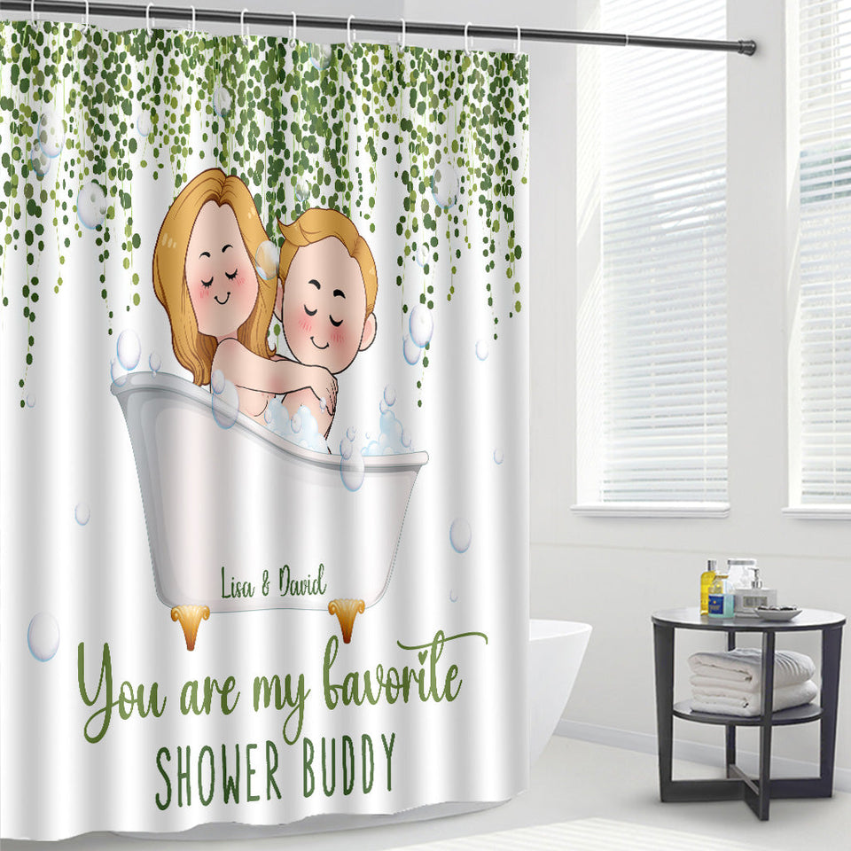 You Are My Favorite Shower Buddy - Personalized Couple Shower Curtain
