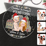 Christmas is Coming to Poundtown - gift for boyfriend, girlfriend, wife, husband - Personalized Transparent Keychain