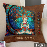 Namaste Green - Personalized Yoga Throw Pillow