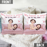 My Heart Is Yours - Personalized Couple Throw Pillow