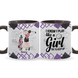 Golf Instruction - Golf gift for her, girlfriend, wife, daughter - Personalized Accent Mug