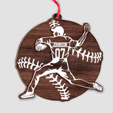 Baseball Season - Personalized Baseball 2 Layered Piece Ornament