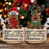 Here's A Few Bucks For Christmas - Personalized Family Freestanding Wood Plaque