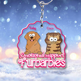 Emotional Support - Gift for dog lovers, cat lover - Personalized Transparent Keychain