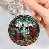 Skull Couple - Personalized Skull Keychain