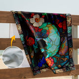 Floral Skull - Personalized Skull Beach Towel