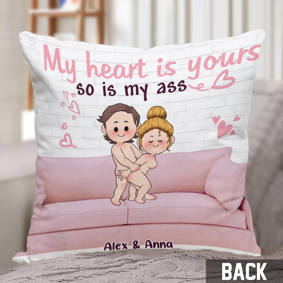 My Heart Is Yours - Personalized Couple Throw Pillow