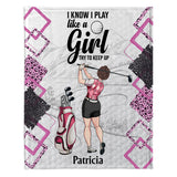 Golf Instruction - Golf gift for her, girlfriend, wife, daughter - Personalized Blanket