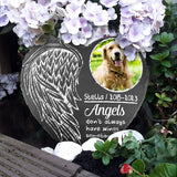 Angel Don't Always Have Wings - Personalized Dog Heart Shaped Stone