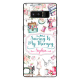 Sewing Is My Therapy - Personalized Sewing Phone Case