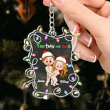 You Turn Me On - Personalized Couple Transparent Keychain