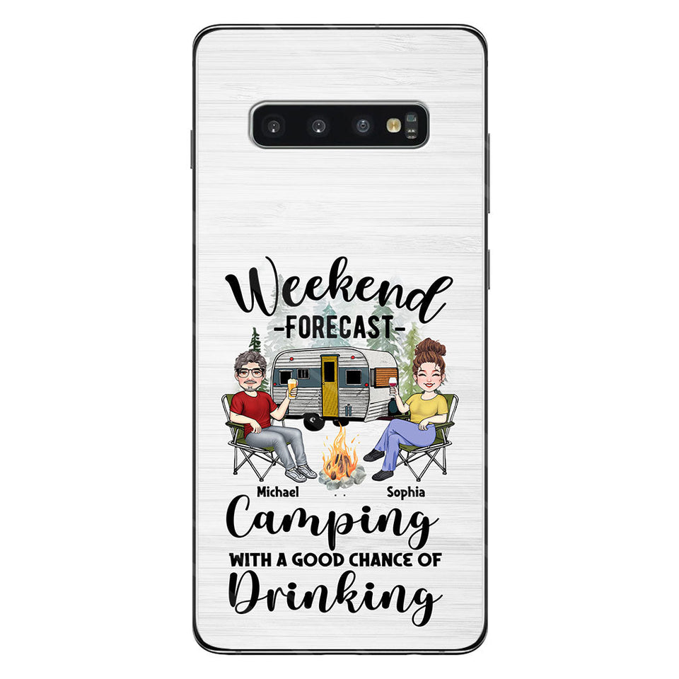 Weekend Forecast - Personalized Camping Clear Phone Case