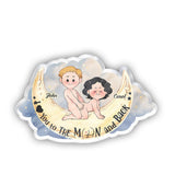 Love You To The Moon And Back - Personalized Couple Shaped Pillow