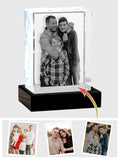 Custom Photo - Personalized Step Dad Laser Engraving 3D Cuboid Shaped Crystal Lamp