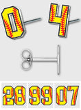 Softball Lovers Player's Number - Personalized Softball Stud Earrings