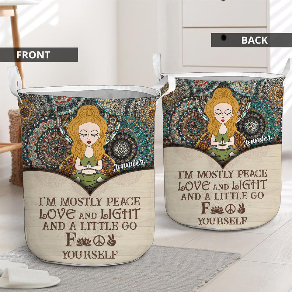 I'm Mostly Peace - Personalized Yoga Storage Basket