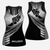 I Won't Quit Until I'm Fit - Personalized Running Hollow Tank Top and Leggings