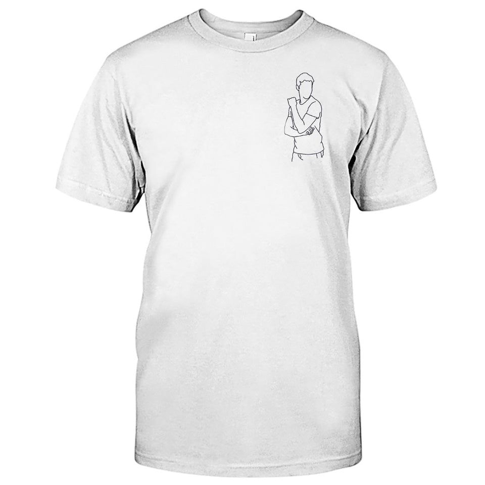 Custom Line Art - Personalized Son Embroidered T-shirt