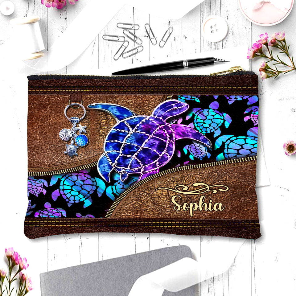 Salty Lil' Beach - Personalized Turtle Pouch