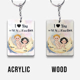 Love You To The Moon And Back - Personalized Couple Keychain