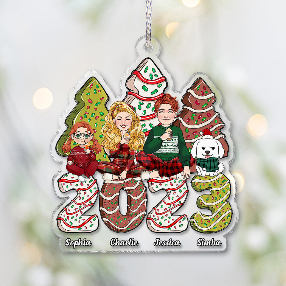 Merry Christmas - Personalized Family Transparent Ornament