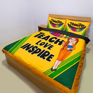 Teach Love Inspire - Personalized Teacher Bedding Set