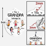 This Grandpa Belongs To - Personalized Grandpa Keychain