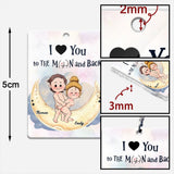 Love You To The Moon And Back - Personalized Couple Keychain