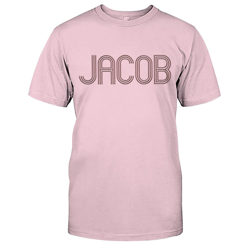 Custom Name - Personalized Step Dad Embroidered T-shirt