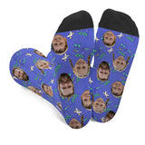 Custom Face Party Pattern - Personalized Step Dad Socks