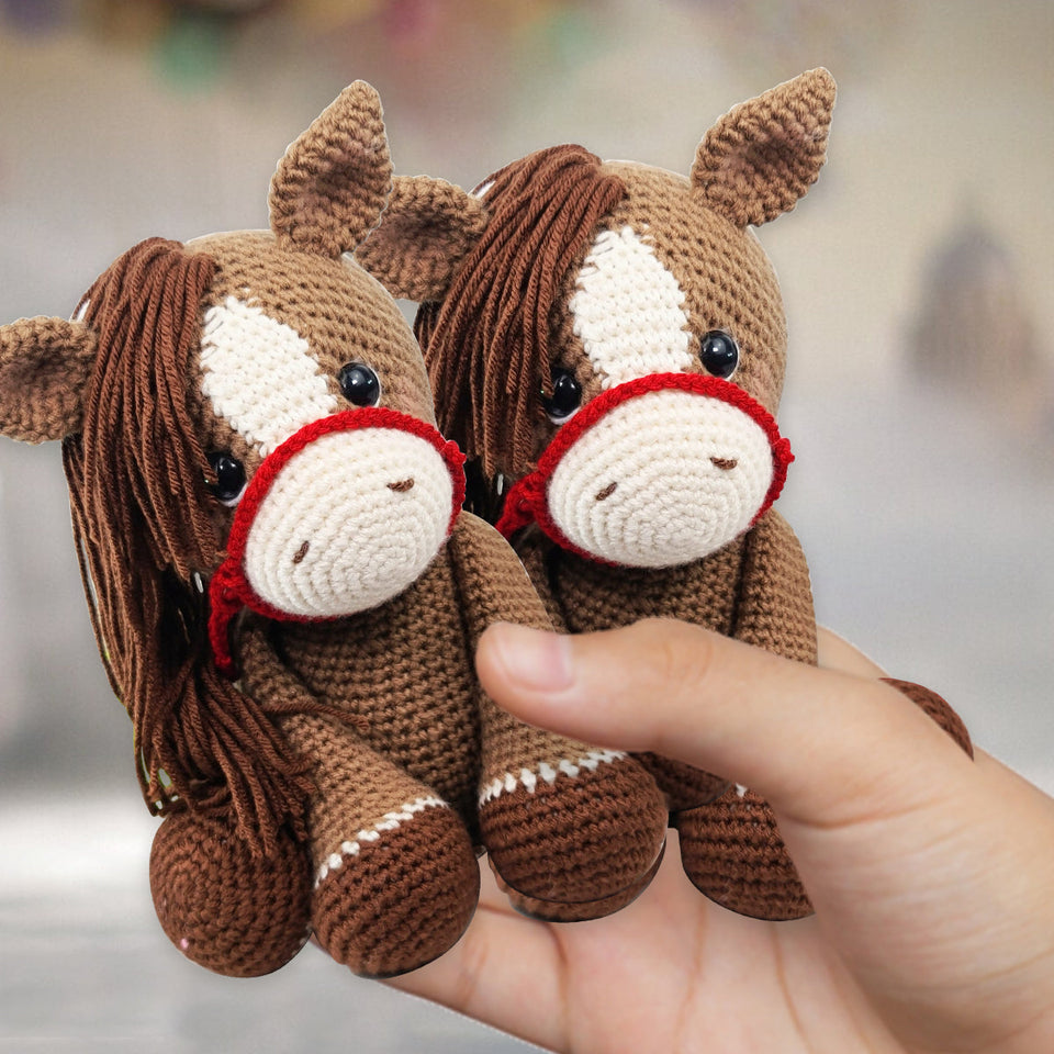 Ride With Me - Personalized Horse Hand Knitted Figurine