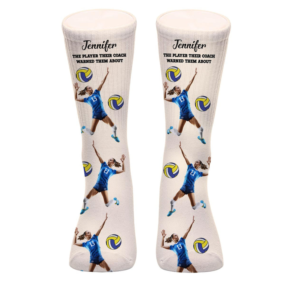 Their Coach Warned - Personalized Volleyball Socks