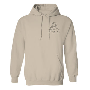Custom Line Art - Personalized Step Dad Embroidered Hoodie