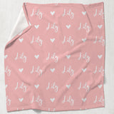 Custom Name Heart Pattern - Personalized Bestie Blanket