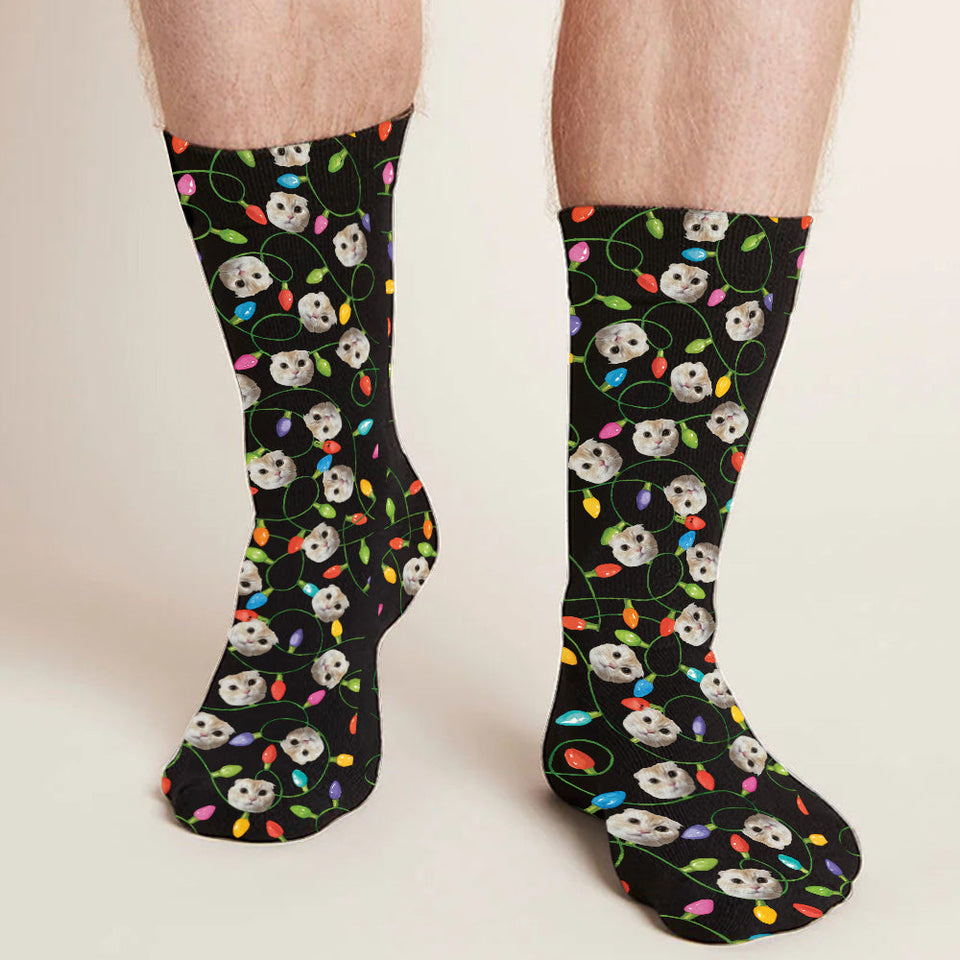 Merry Christmas - Personalized Cat Socks