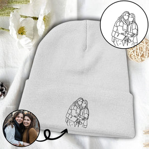 Custom Photo - Personalized Sibling Embroidered Beanie