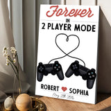 2 Player Mode - Personalized Video Game Canvas And Poster