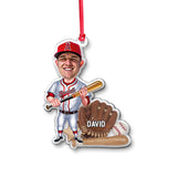 Baseball Player - Personalized Baseball Transparent Ornament