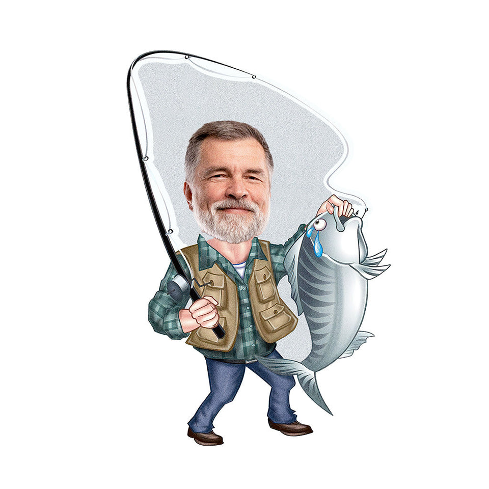 Love Fishing - Personalized Fishing Shaped Doormat
