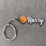 Basketball Name Tag - Personalized Basketball Keychain