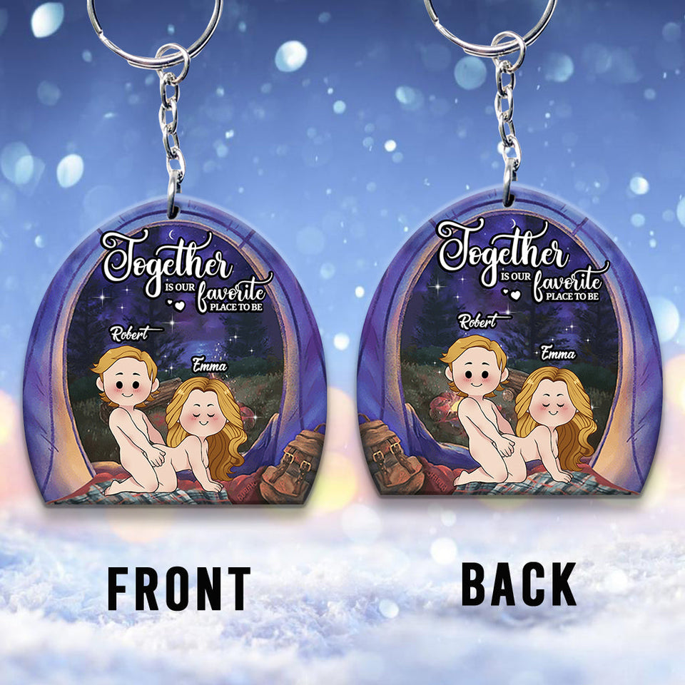 Together Is Our Favorite Place To Be - Personalized Camping Keychain