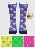 Custom Face Party Pattern - Personalized Grandma Socks